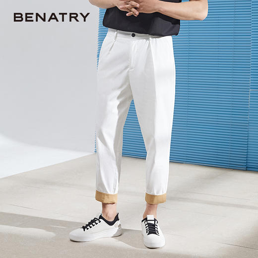 夏季休闲拼色九分裤休闲裤120232016401 商品图3