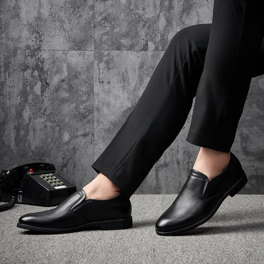 信诺男鞋2021年新款潮真皮套脚乐福鞋春季休闲软底皮鞋男商务正装N1L107 商品图2
