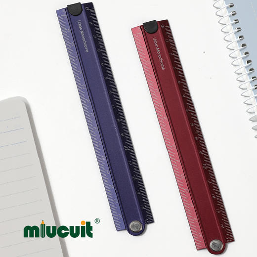 日本kokuyo国誉都市印象铝制尺子简约创意折叠直尺时尚办公折尺 商品图1