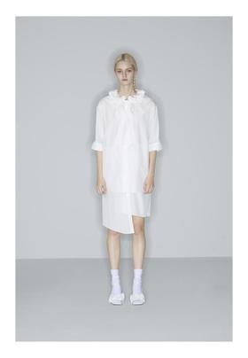 多层溢边长款衬衫