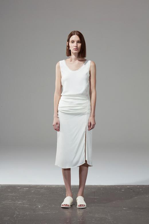 褶皱开叉半身裙 商品图0