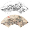 工笔画白描底稿 扇面小品 清 王鉴 山水图  SR40 商品缩略图0