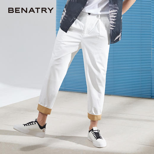 夏季休闲拼色九分裤休闲裤120232016401 商品图1