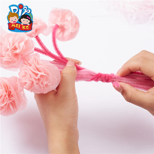 38女神礼物手工diy搓纸康乃馨花束灯光效果幼儿园制作材料包 商品图4