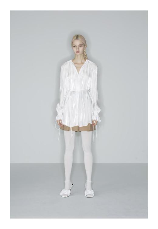 多层抽褶连衣裙 商品图0