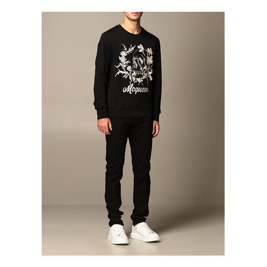 ALEXANDER MCQUEEN 亚历山大麦昆 男士花纹卫衣 黑色 625355 QPZ67 0901 商品图1