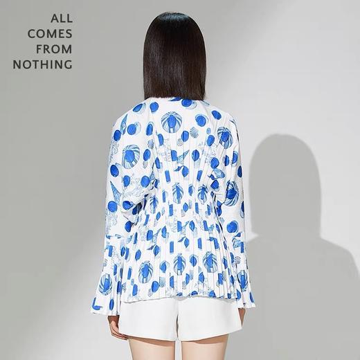 贝壳圆点扇形百褶上衣 商品图1