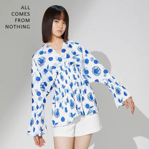 贝壳圆点扇形百褶上衣 商品图2