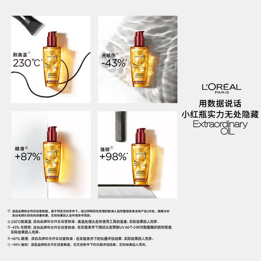 欧莱雅小红瓶 美发奇焕 润发 头发精油 护发 100ml 修护护理 烫染受损 柔顺头发 商品图2