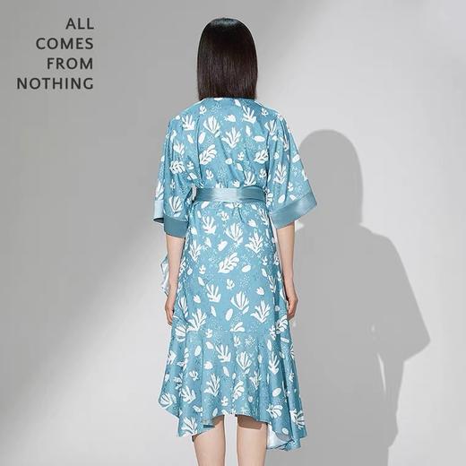 马蒂斯珊瑚印花围裹连衣裙 商品图1