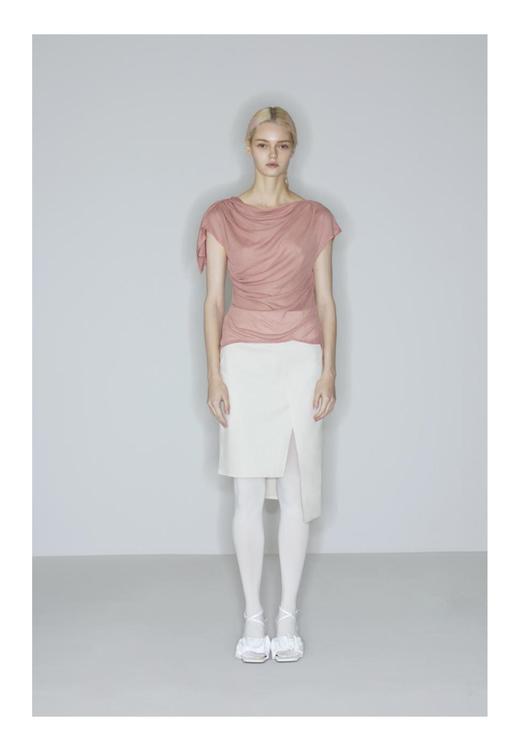 单边飞片袖针织T恤 商品图1