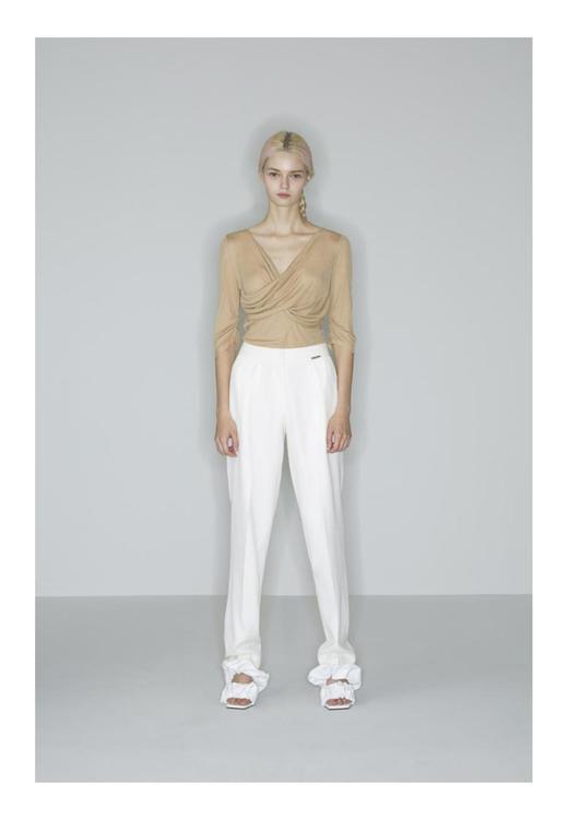 交叉V领针织T恤 商品图1