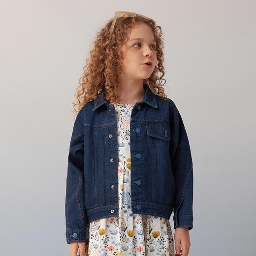 mette童装男女童上衣春秋新款中大儿童洋气韩版时髦牛仔外套 商品图2