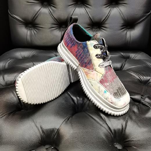 LFGJ 4846 休闲单鞋英伦风涂鸦个性小皮鞋 商品图3