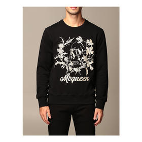 ALEXANDER MCQUEEN 亚历山大麦昆 男士花纹卫衣 黑色 625355 QPZ67 0901