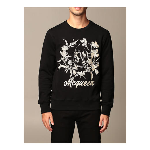 ALEXANDER MCQUEEN 亚历山大麦昆 男士花纹卫衣 黑色 625355 QPZ67 0901 商品图0