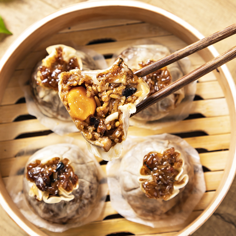 【不支持取消拦截订单】一条狗 烧麦 速冻早餐 冷冻食品 网红糯米三丁蛋黄大个烧卖