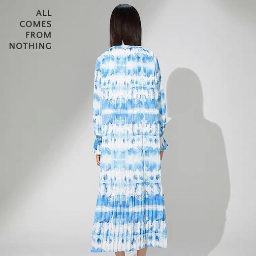 贝壳水彩牙签褶长连衣裙 商品图2