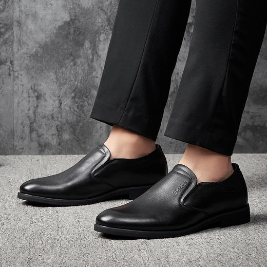 信诺男鞋2021年新款潮真皮套脚乐福鞋春季休闲软底皮鞋男商务正装N1L107 商品图3