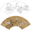 工笔画白描底稿 扇面小品 清 任薰 花鸟图 SR35 商品缩略图0
