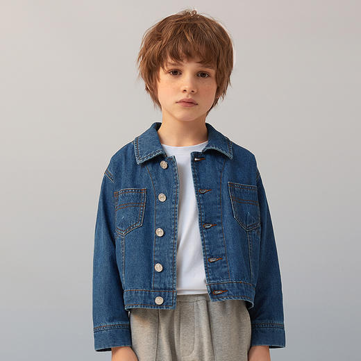METTE童装男短款牛仔外套2020秋新品中大童男宝薄款小外套上衣 商品图2