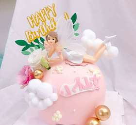 2磅球体花仙子生日蛋糕