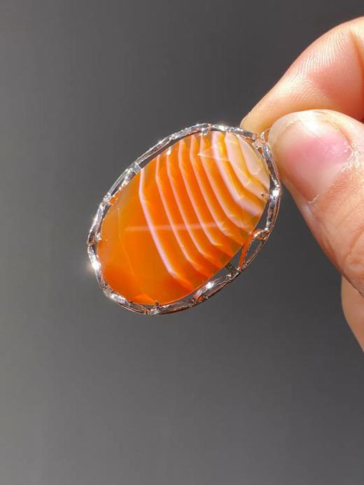 天然缠丝玛瑙镶银吊坠， 顺丰包邮 商品图7