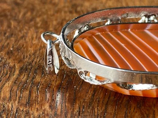 天然缠丝玛瑙镶银吊坠， 顺丰包邮 商品图5