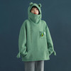 加绒青蛙卫衣外套女学生韩版宽松百搭潮ins冬季新款情侣连帽上衣 商品缩略图1