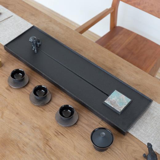 原创设计乌金石茶盘家用高档奢石创意长方形排水式石头茶台大茶海大者08 商品图0