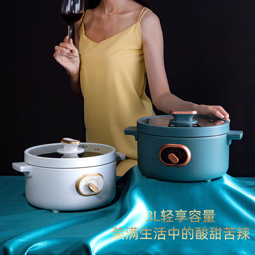 【蒸煮炒一体锅】电火锅家用大容量宿舍电煮锅 多功能不粘电炒锅电热锅 商品图3