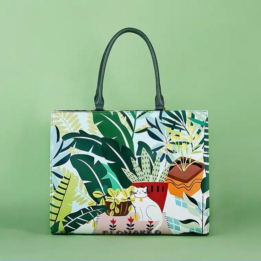 秘密花园撞色印花托特包 商品图0