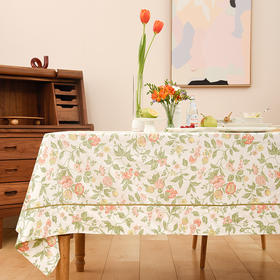 山茶云锦全棉轻奢方形桌布