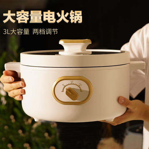 【蒸煮炒一体锅】电火锅家用大容量宿舍电煮锅 多功能不粘电炒锅电热锅 商品图0