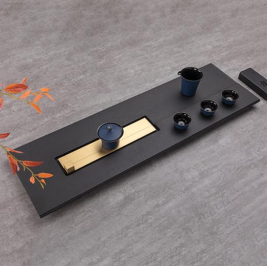 原创乌金石茶盘家用客厅轻奢现代简约嵌入排水式长方形大茶台茶海 商品图2