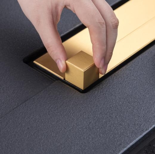 原创乌金石茶盘家用客厅轻奢现代简约嵌入排水式长方形大茶台茶海 商品图1