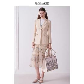 日本进口面料裸色修身西装