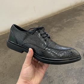 特价 鳄鱼纹压印头层牛皮商务休闲皮鞋