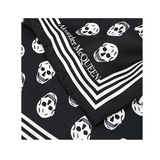 Alexander McQueen 亚历山大·麦昆  女士印花丝巾围巾 黑白拼色 590929 3001Q 1078 商品图1