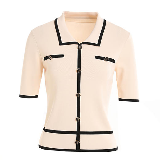 乔万尼薄款小香风设计感早春针织衫夏款短袖上衣EI2M822 商品图4