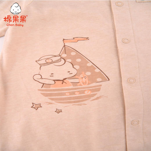 棉果果夏季新疆彩棉男童女童纯棉汗布对开连体衣连身衣哈衣M201722121206 商品图4