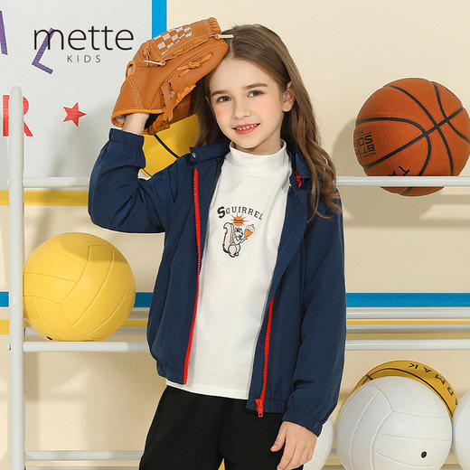 【透气速干】mettekids童装运动休闲夹克外套女童春季新款棒球服 商品图0