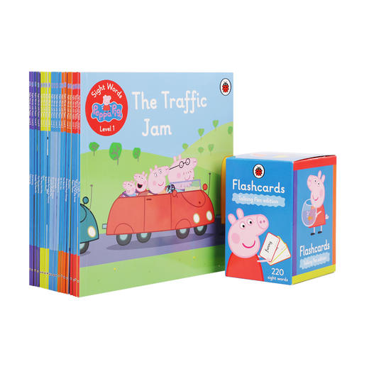 #小彼恩童书 Sight Words with Peppa   20册（塑封）+1盒闪卡 点读版 商品图0