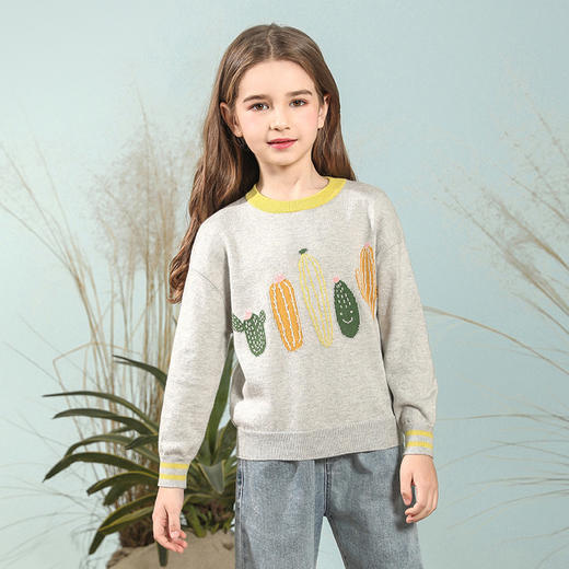 【仙人掌系列】mettekids童装针织衫女童春季新款毛衣套头衫 商品图2