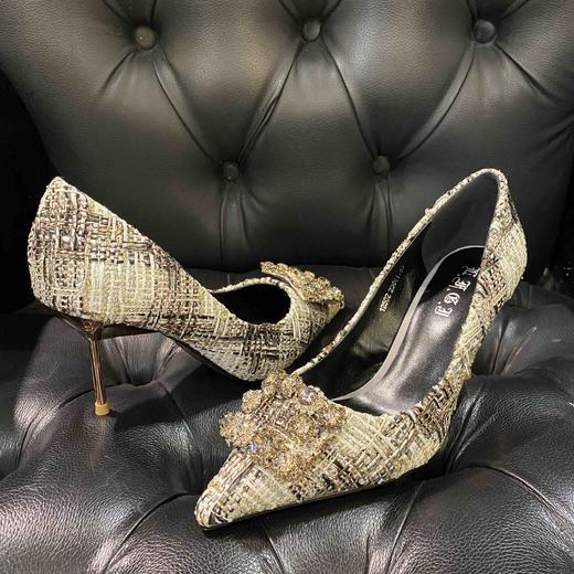 LFGJ 12502 百搭气质尖头时尚名媛千鸟格单鞋 商品图4