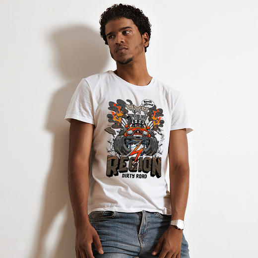 越野e族夏季越野队服休闲短袖T恤铃木小钢炮创意印花图案半袖打底NMT-1296 商品图1