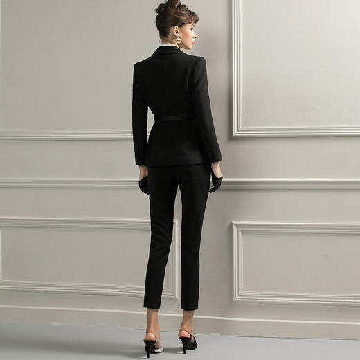 IWY/欧美时尚名媛职业装套装白领面试正装气质优雅OL女装黑色西装CP72 商品图4