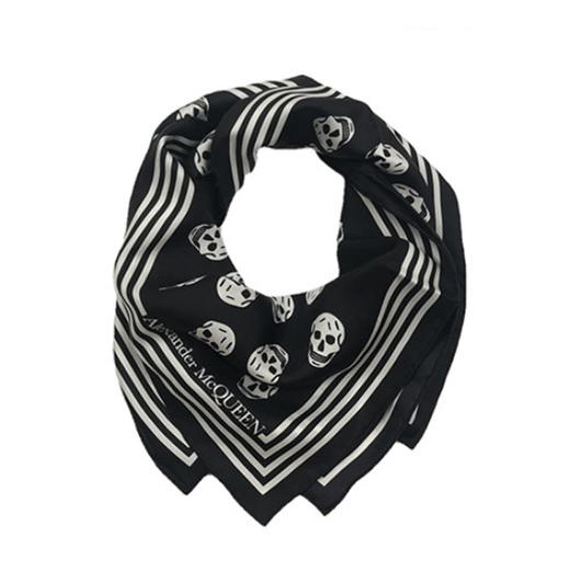 Alexander McQueen 亚历山大·麦昆  女士印花丝巾围巾 黑白拼色 590929 3001Q 1078 商品图0