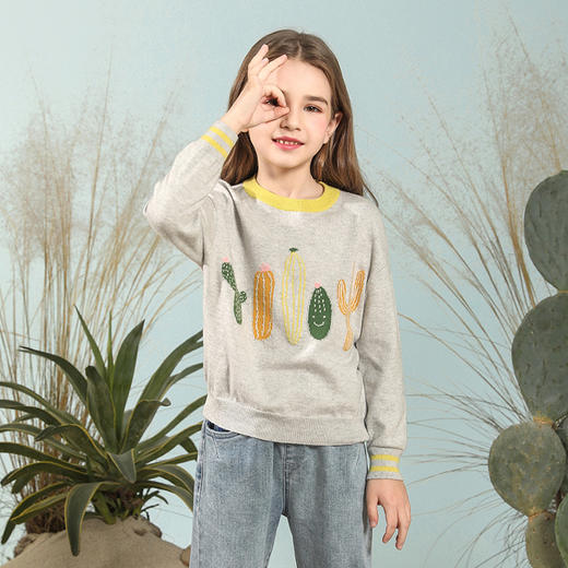【仙人掌系列】mettekids童装针织衫女童春季新款毛衣套头衫 商品图1