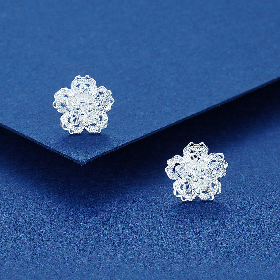 S990银镂空花丝耳钉【WBLSED0024】2101